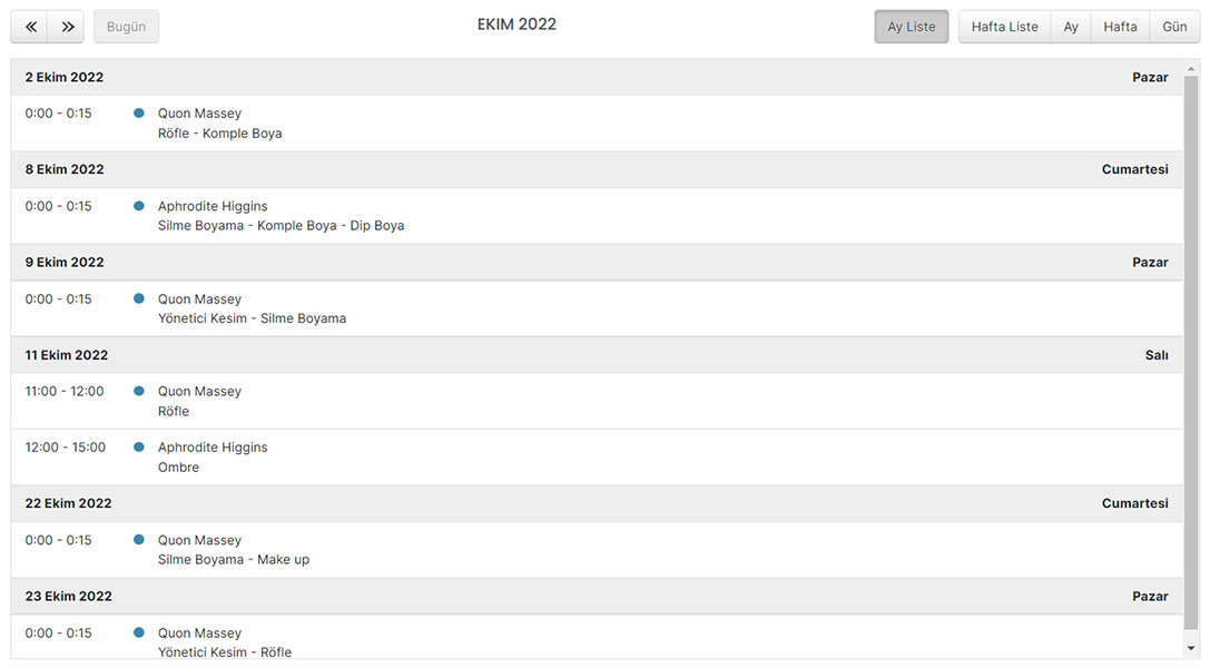 SalonNet Reservation Management-Week